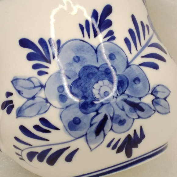 JOA Delft Blue Windmill and Floral MUG Hand Painted Porcelain Potbelly 9 oz Cup - Picture 11 of 12